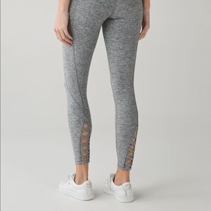 COPY - Lululemon Gray Spacedye Pure Practice Criss Cross Ankle High Rise
